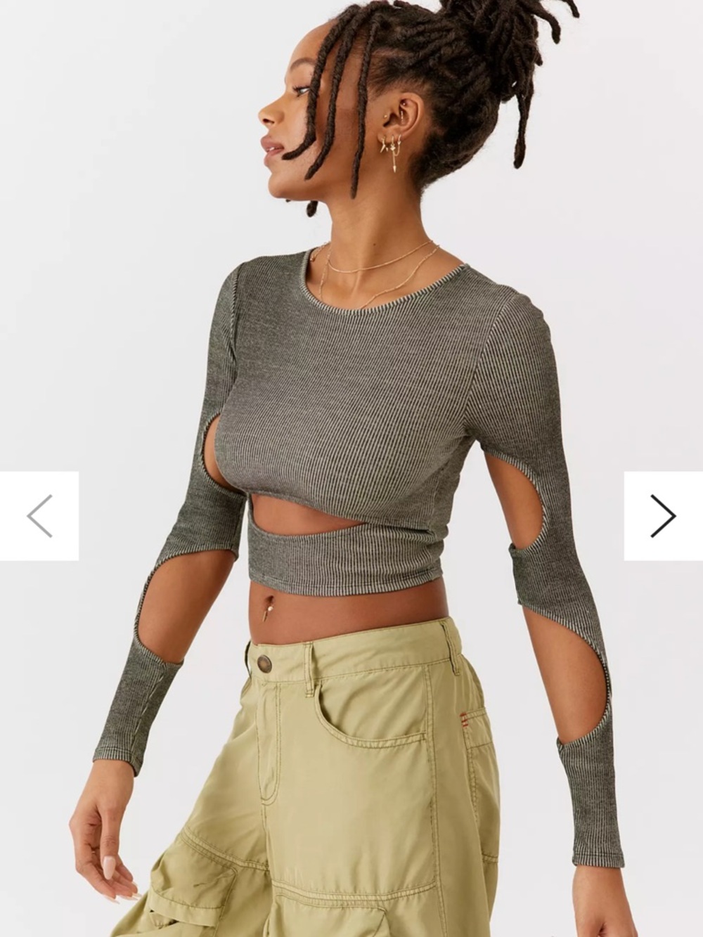 Cutout Rib-Knit Crop Top